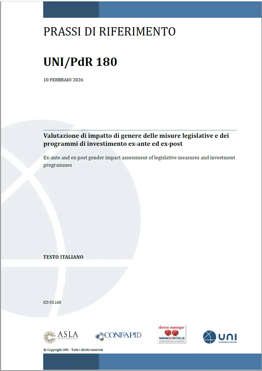 UNI/PdR 180:2026 / Impatto di genere e Pubblica Amministrazione UNI/PdR 180:2026 / Impatto di genere e Pubblica Amministrazione